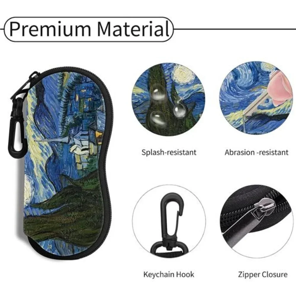 Sunglasses case portable neoprene zipper case  safety eyeglasses box with clip